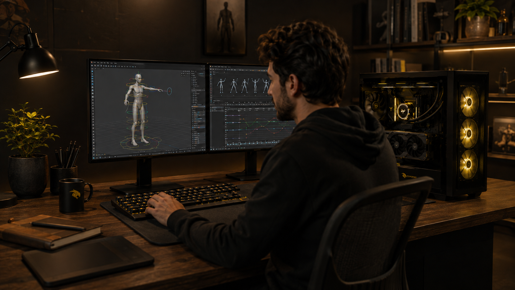 Рабочая станция CompShop для анимации и риггинга в Maya и Blender