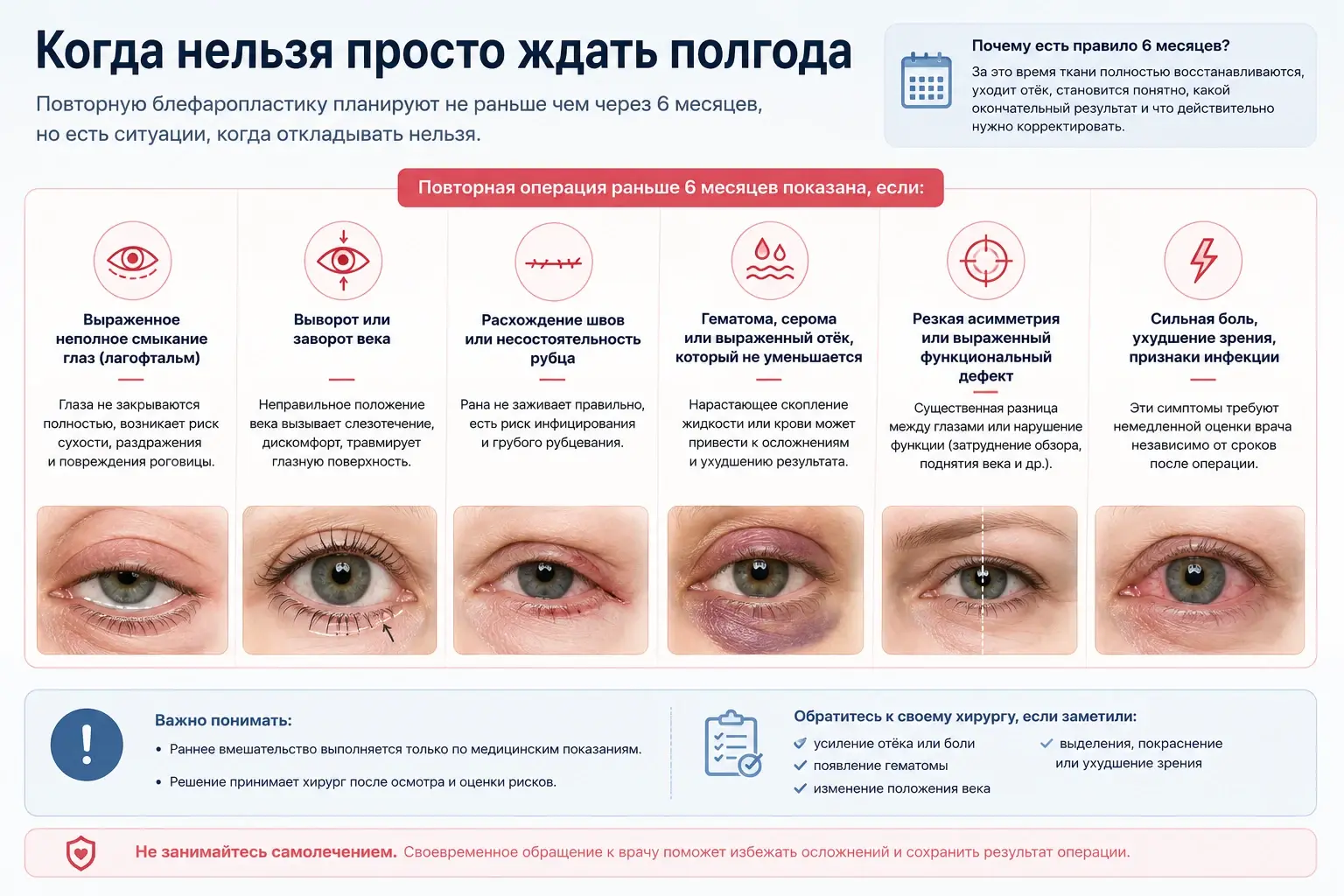 Когда нельзя ждать полгода после блефаропластики
