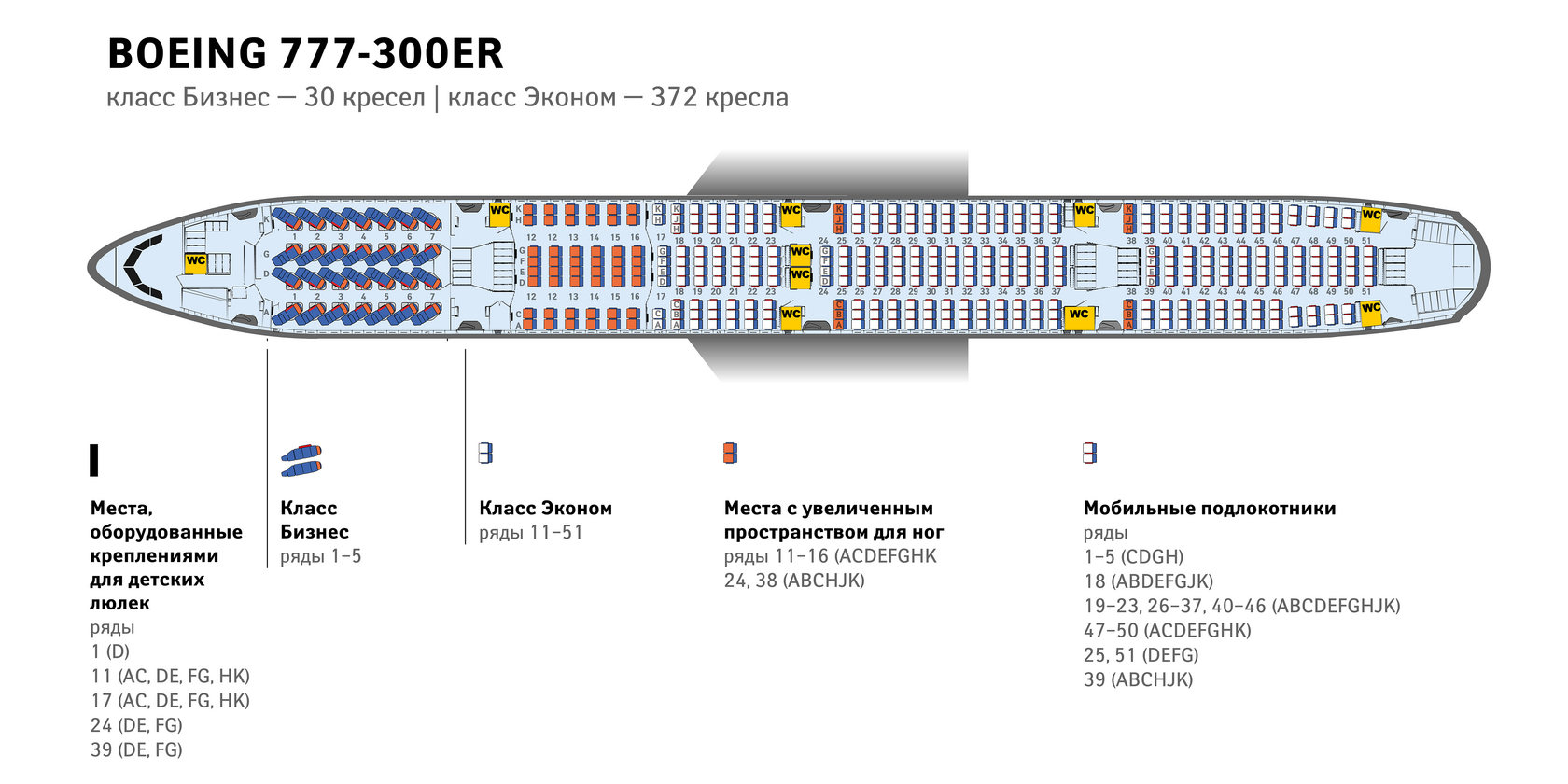 Схема салона Boeing 777