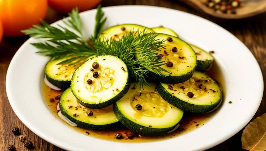 Маринованные кабачки кружочками как огурцы 