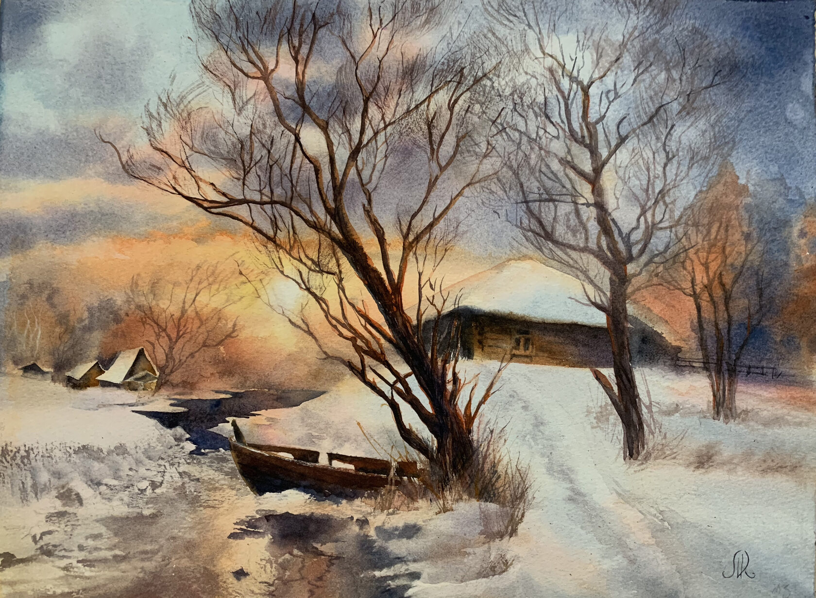 Зинаида Серебрякова зимний пейзаж