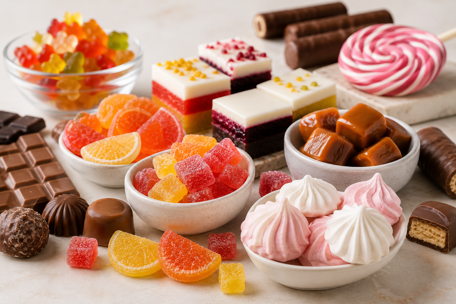 Современные сладости с насыщенным вкусом и сбалансированным сочетанием ингредиентов.