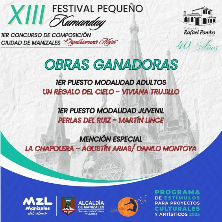 Estudiante de la Universidad de Caldas gana primer Concurso de Composición Musical Ciudad de Manizales “Orgullosamente Mujer”