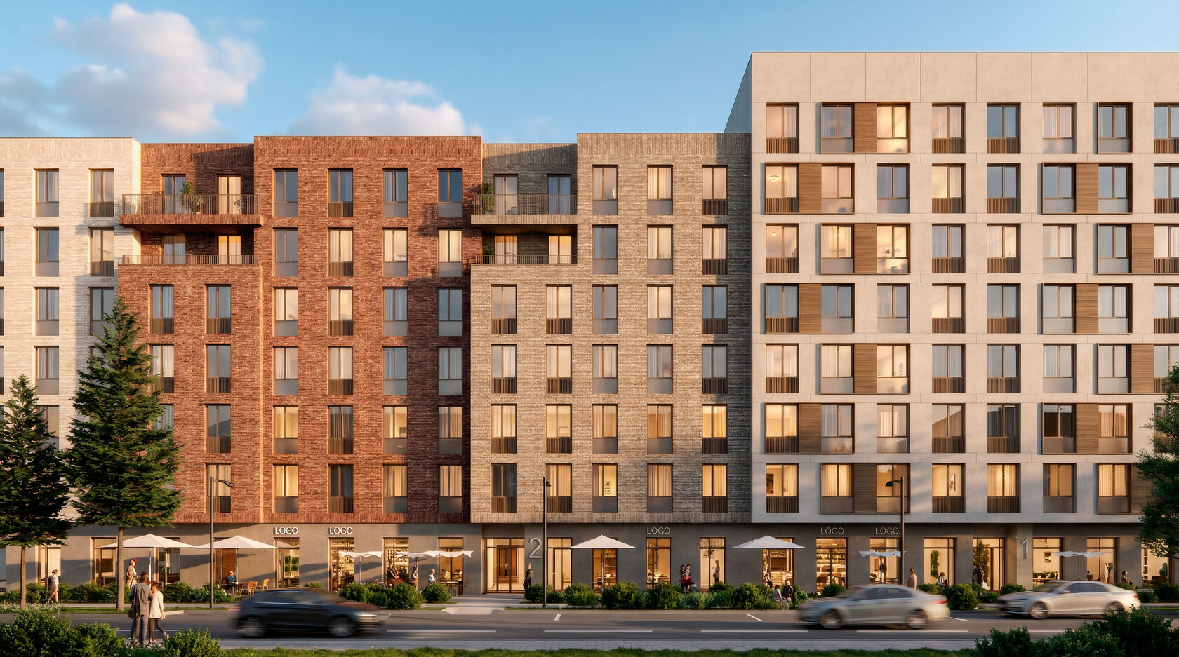 Архитектурная 3D-визуализация жилого комплекса