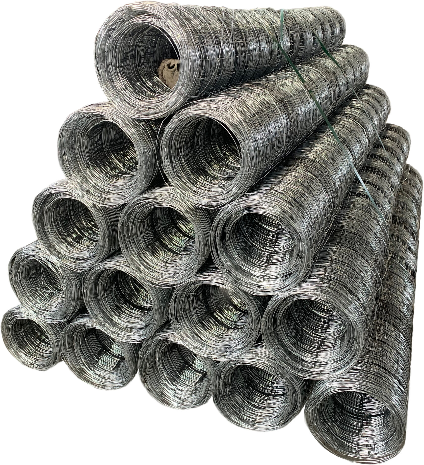 Roll mesh for fencing, braided by hinged and fixed knot