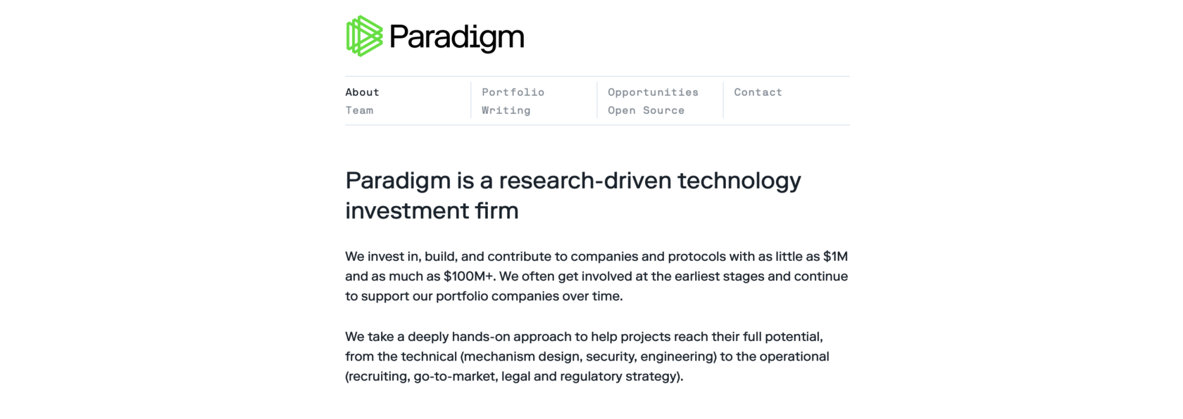 Paradigm - site image