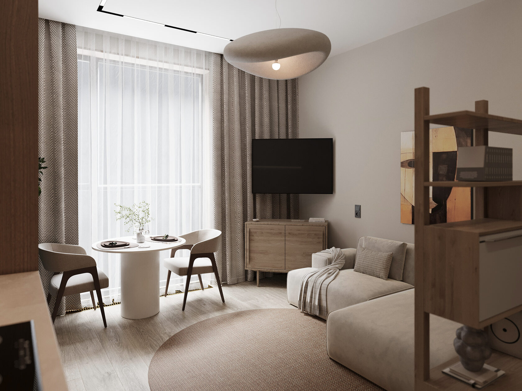 ЖК Will Towers — интерьер квартиры 75 м² в стиле джапанди | MARIIA.DESIGN