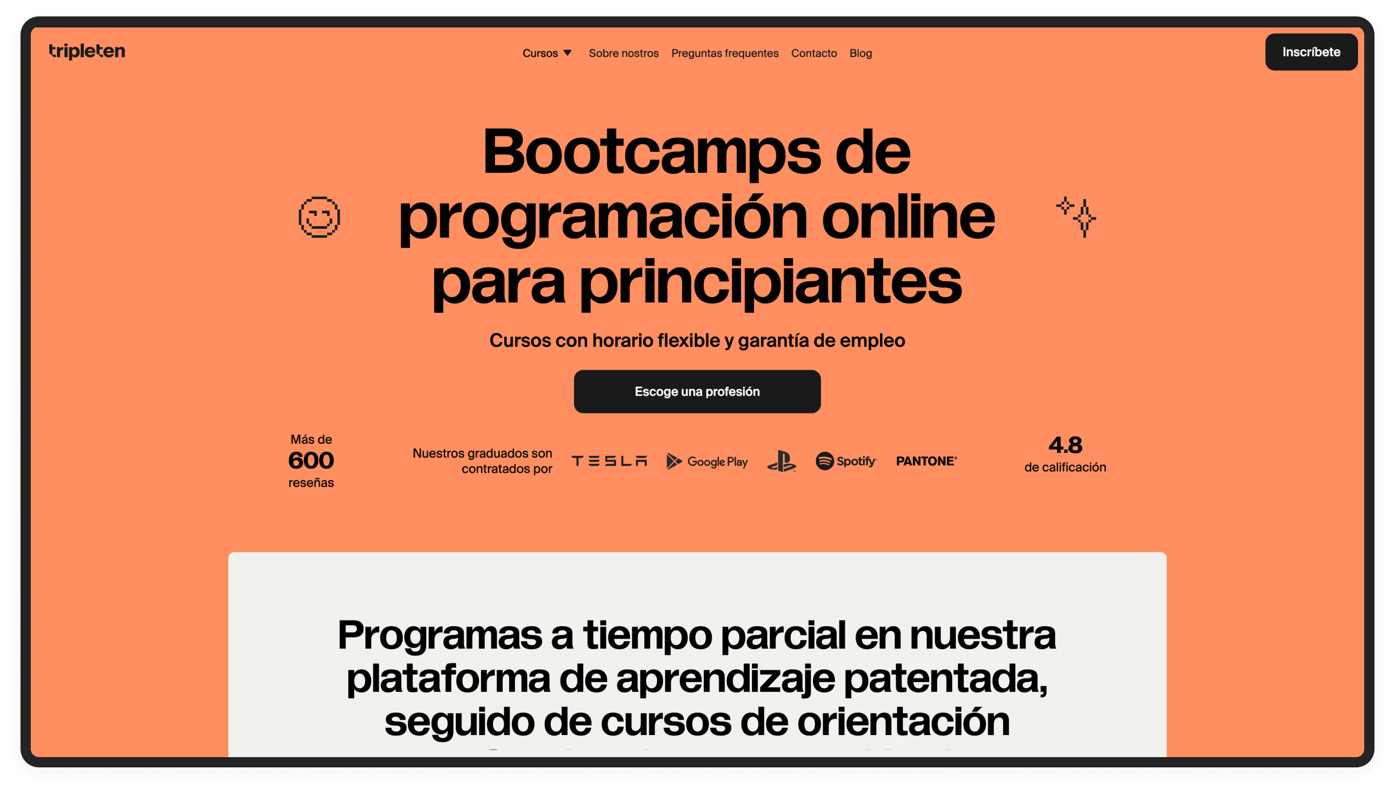 TripleTen Mexico landing page by Curves Digital