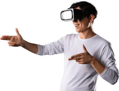 Мужчина играет в клубе развлечения