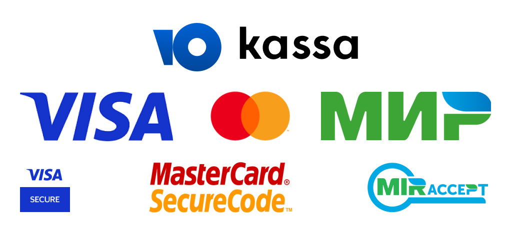 Логотипы доступных платежных систем и банков