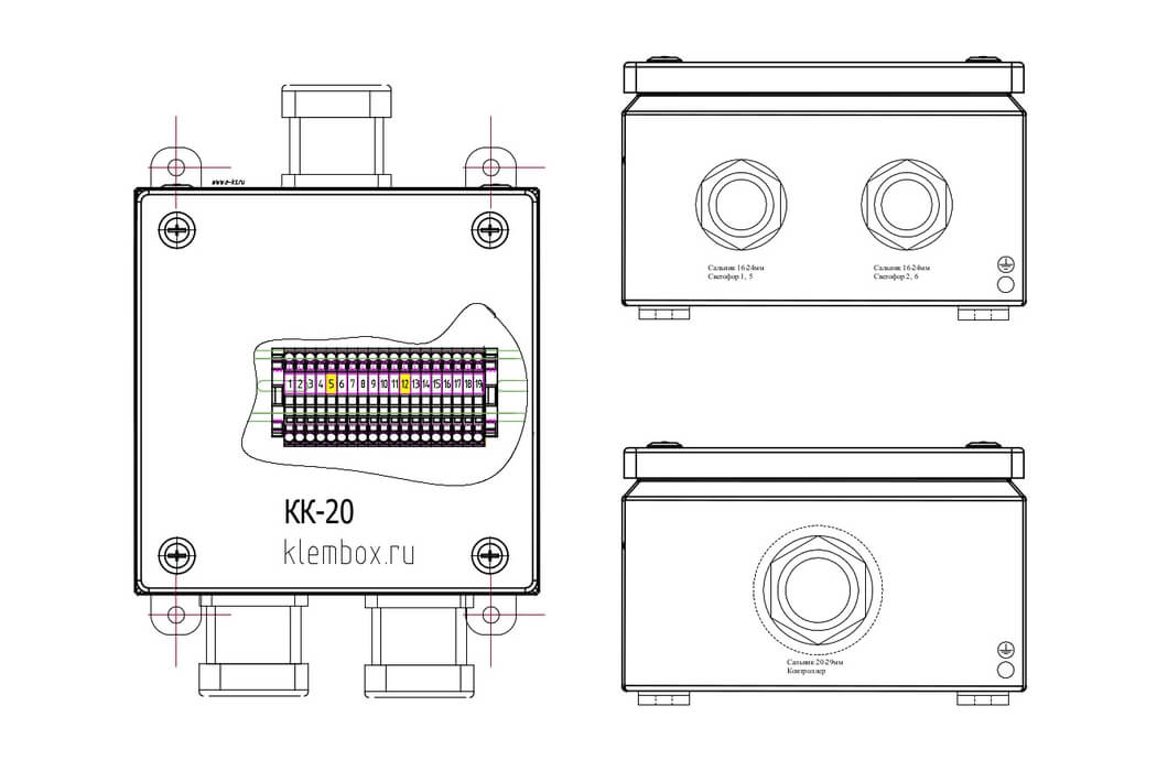 Клеммная колодка чертеж