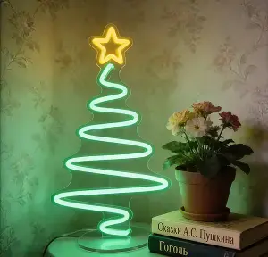 неоновая вывеска елочка