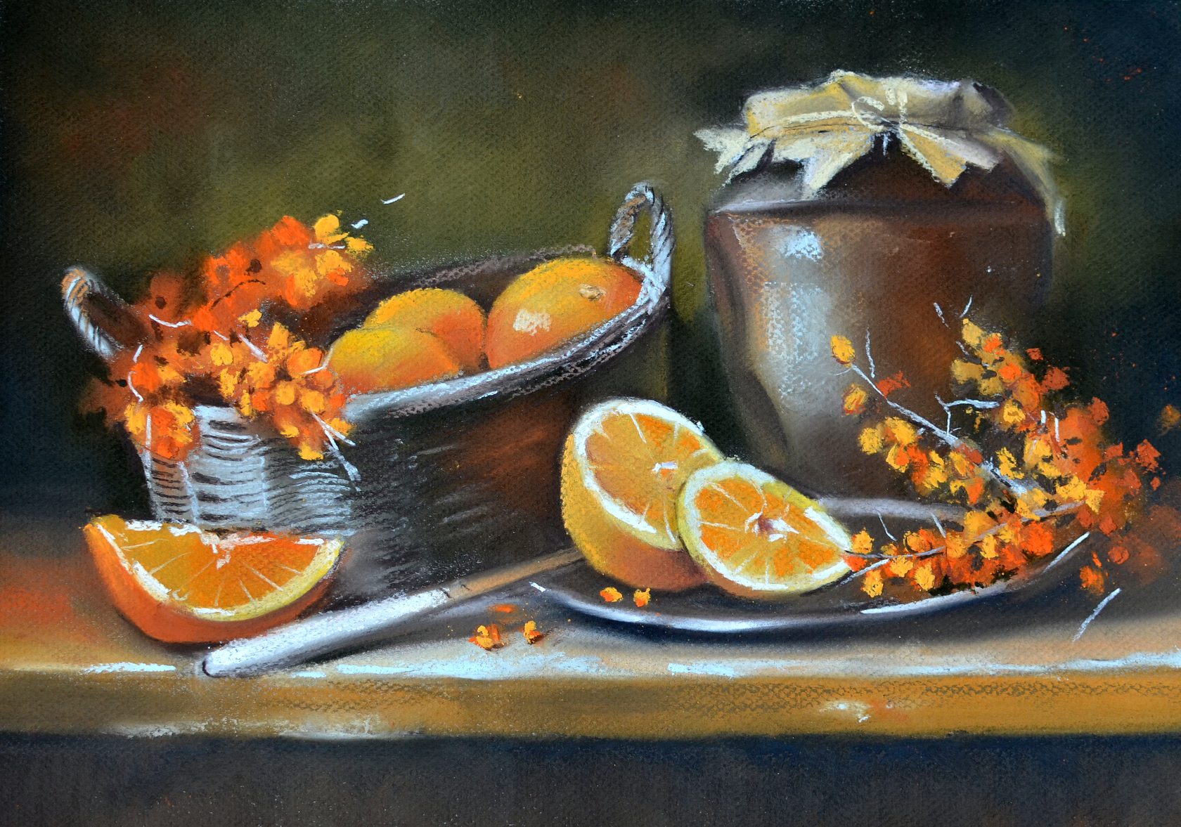 Апельсин пастелью
