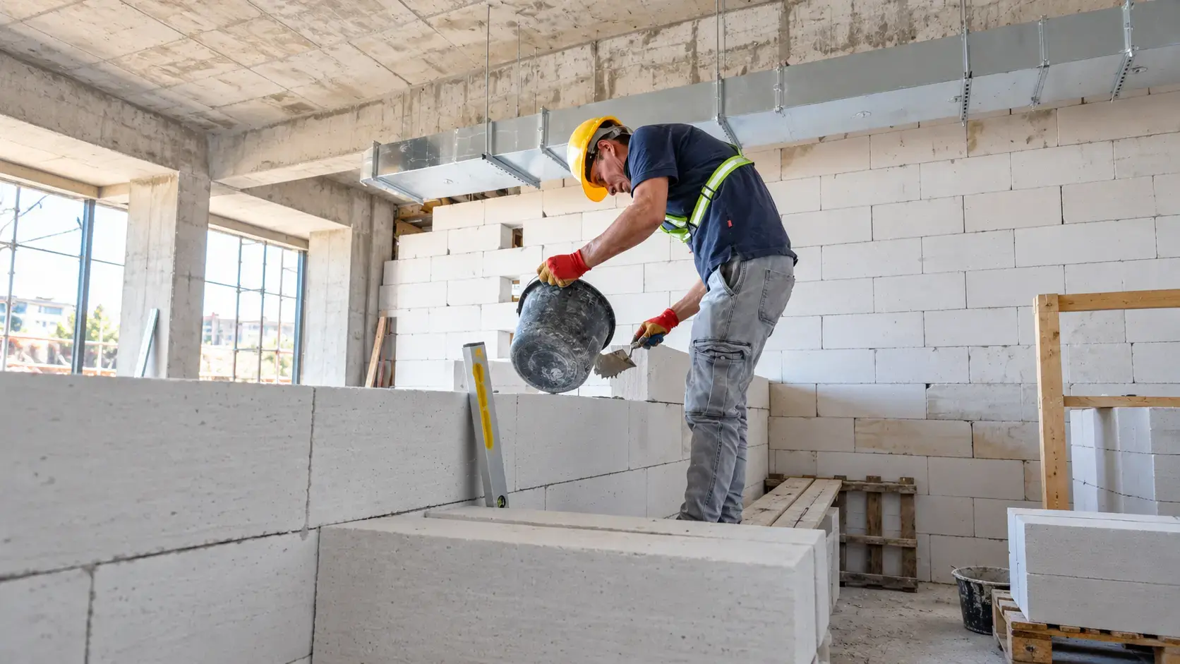 Bau- und Montageteam auf einer Baustelle in Deutschland