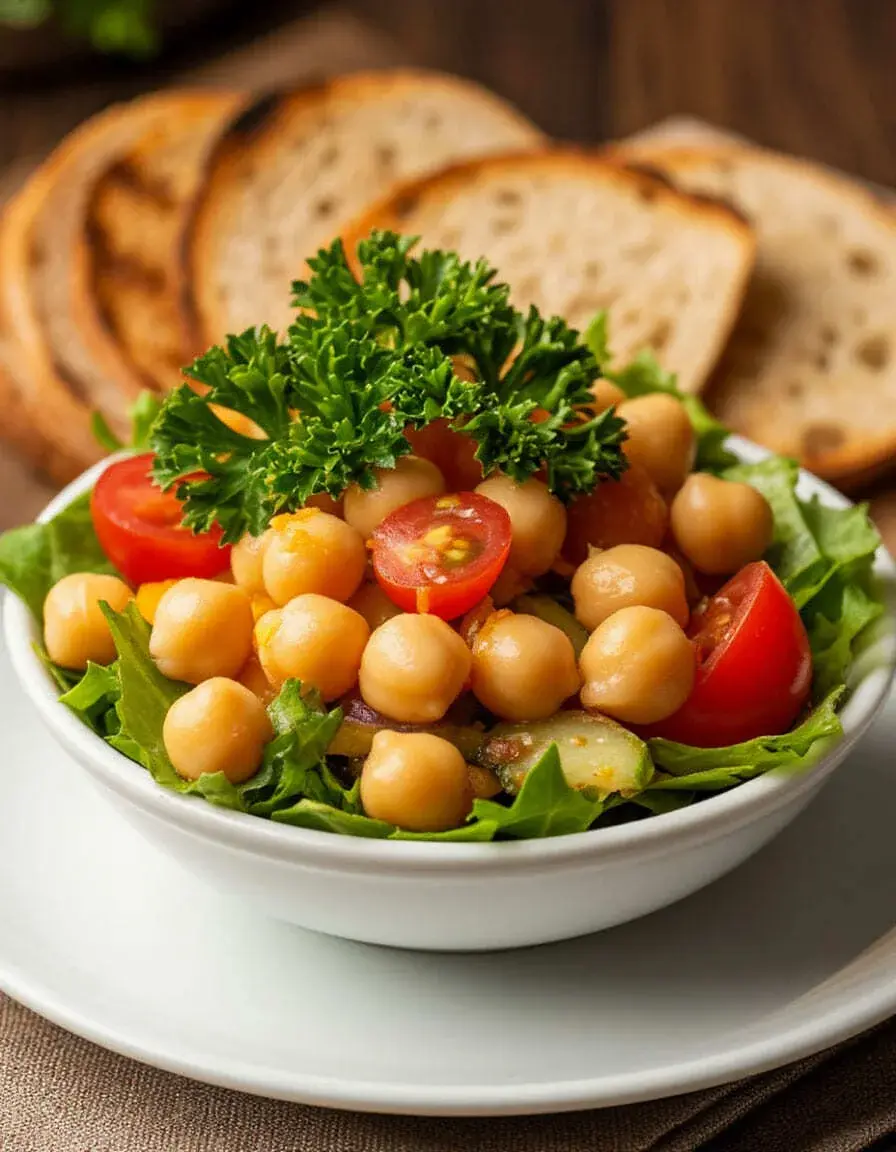 Салат с нутом и овощами — лёгкий, сытный и полезный рецепт