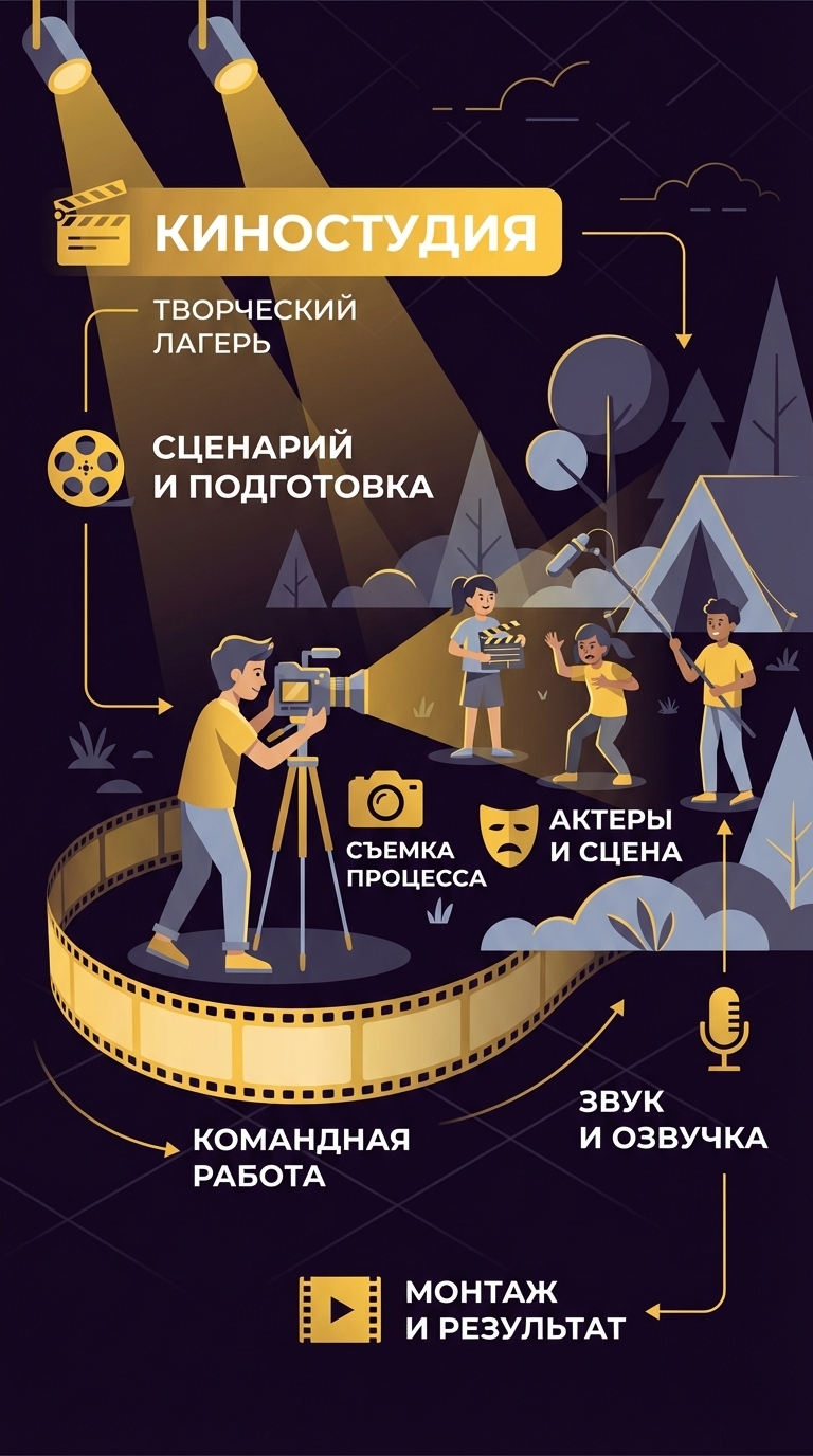 Подросток снимает короткометражный фильм в кинолагере Applause
