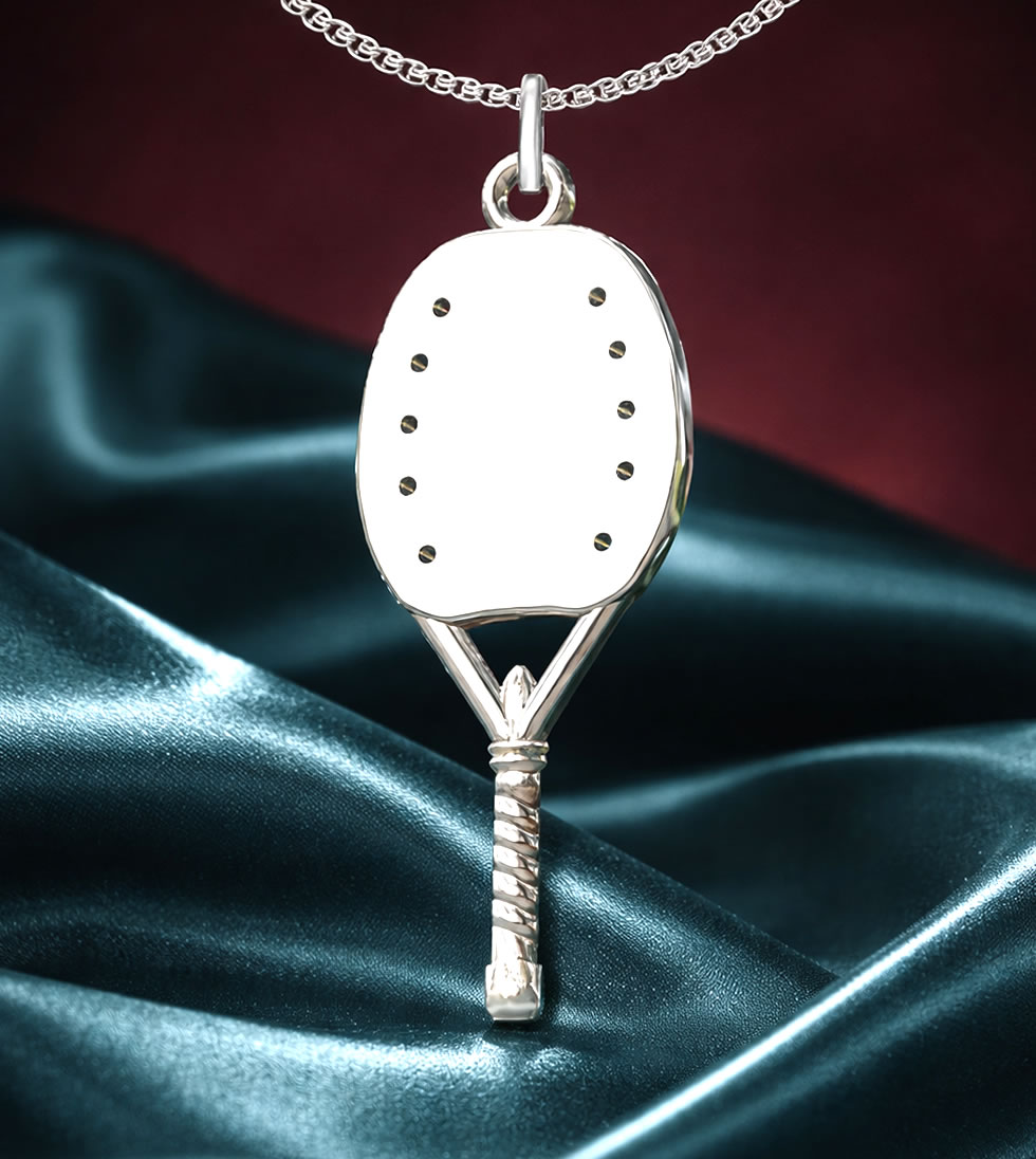 серебряная подвеска ракетка пляжный теннис, унисекс, высота 26 мм, родированная