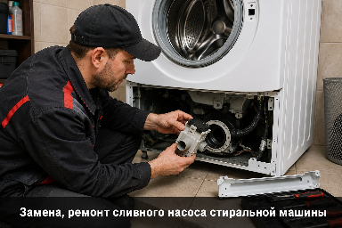 Замена и ремонт сливного насоса стиральной машины