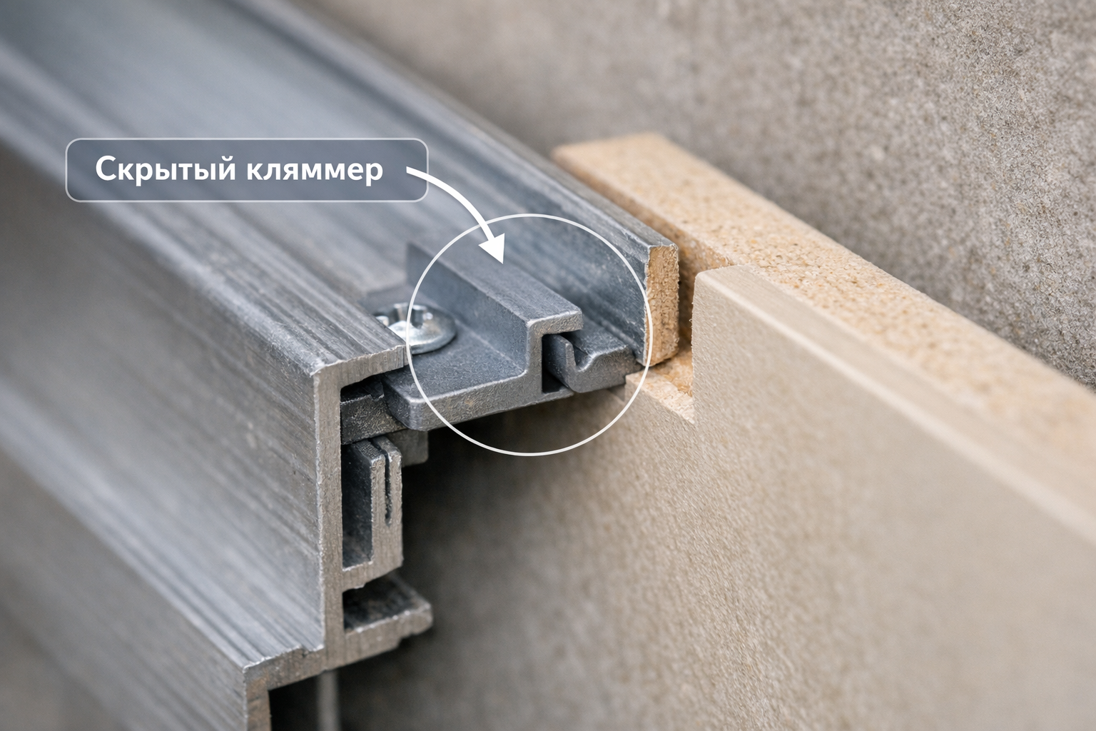 Скрытые кляммеры которые крепятся к профилю каркаса