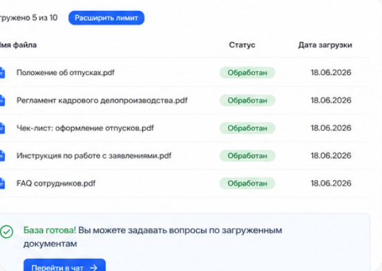 Подключение документов