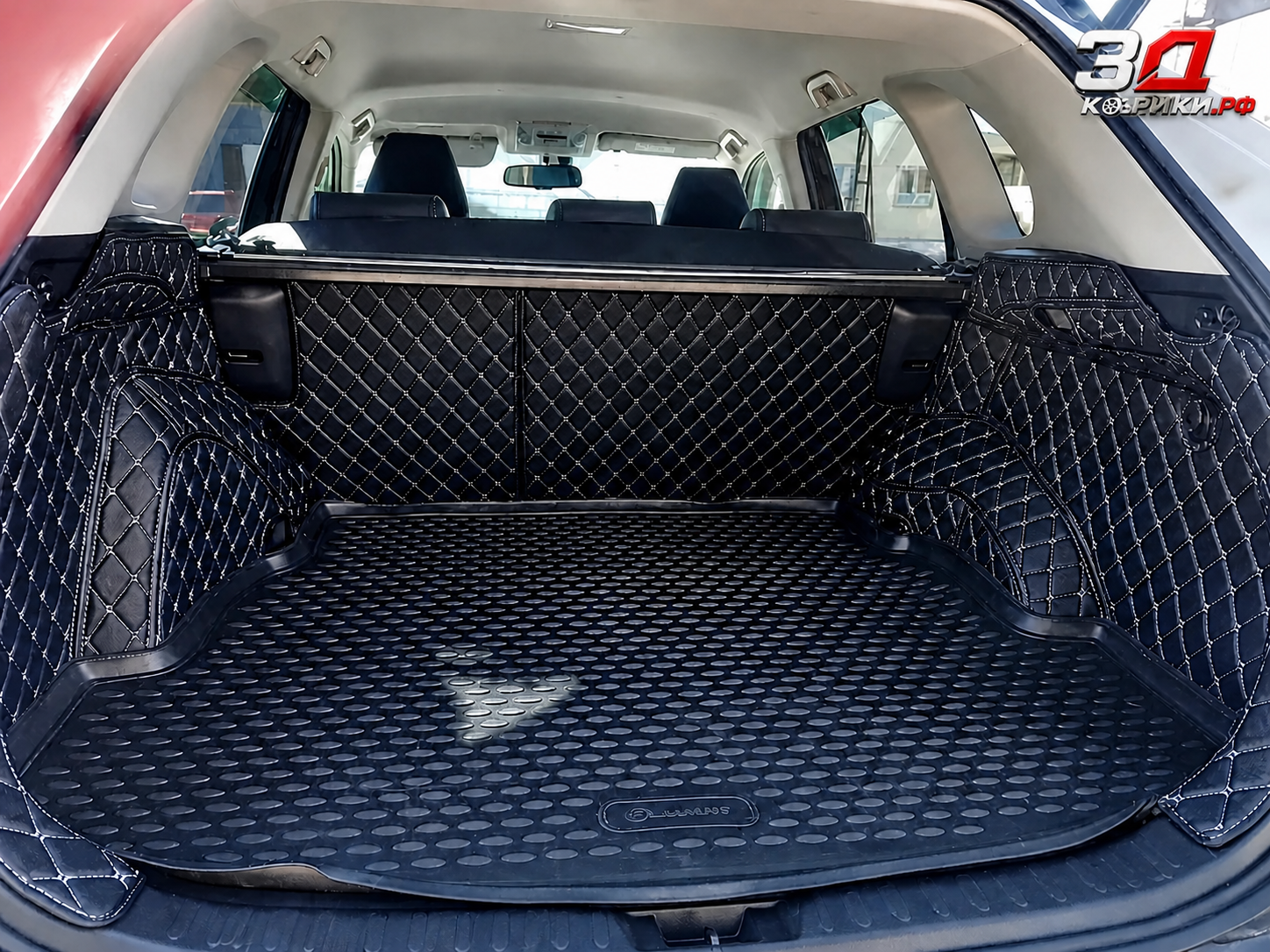 3D коврики RAV4, задний ряд