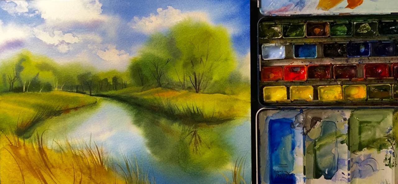 How to paint a beautiful landscape. Step-by-step guide