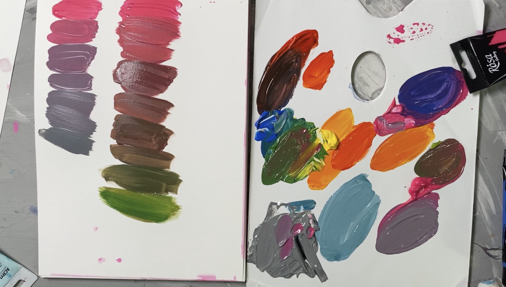 Acrylic Painting Techniques - How to lay out an acrylic painting palette  technique 