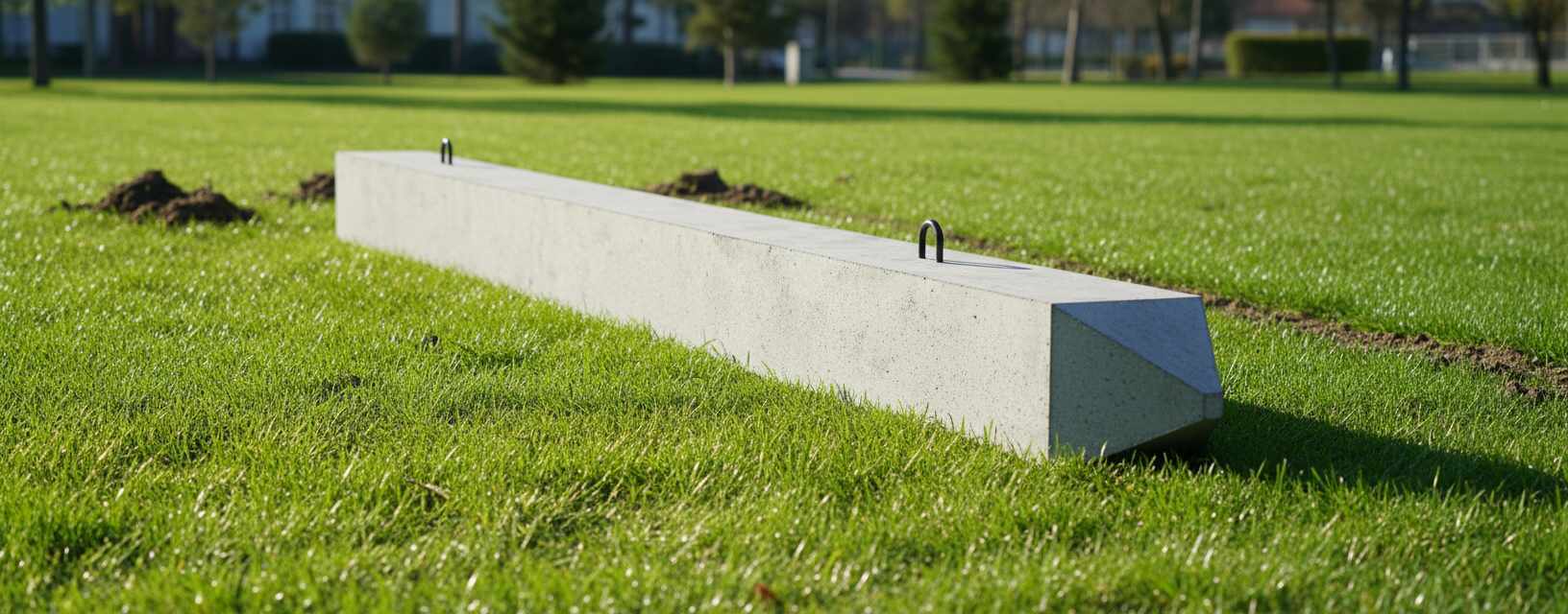 Железобетонные забивные сваи на строительной площадке