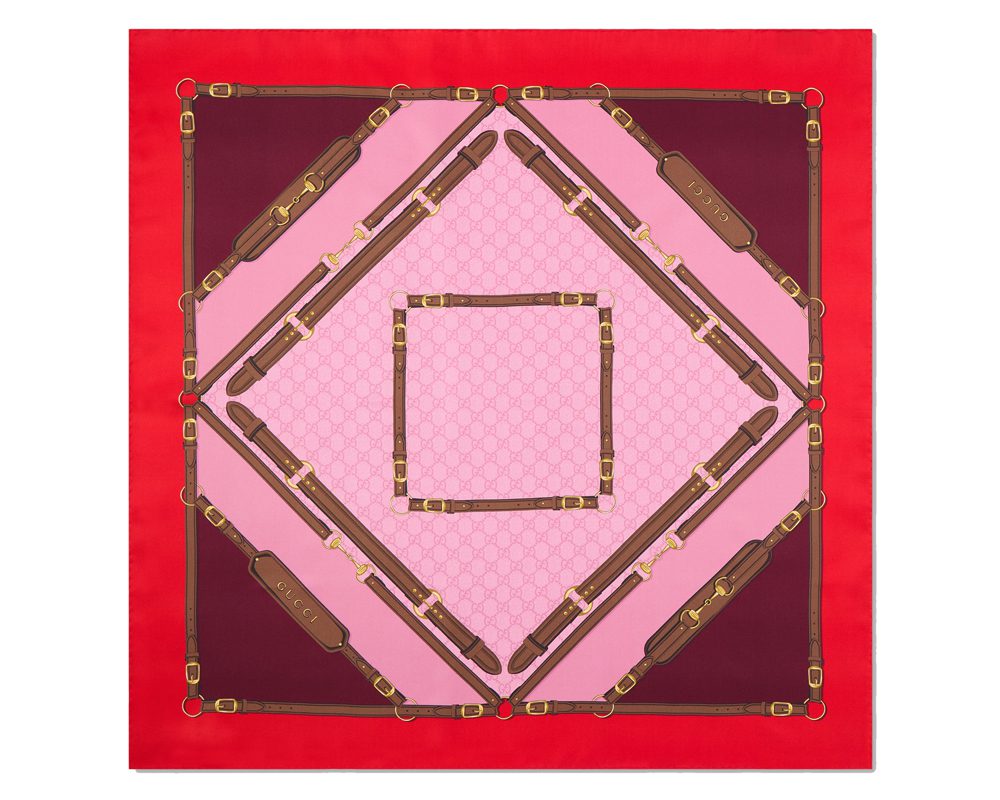 Gucc Printed Silk Carre