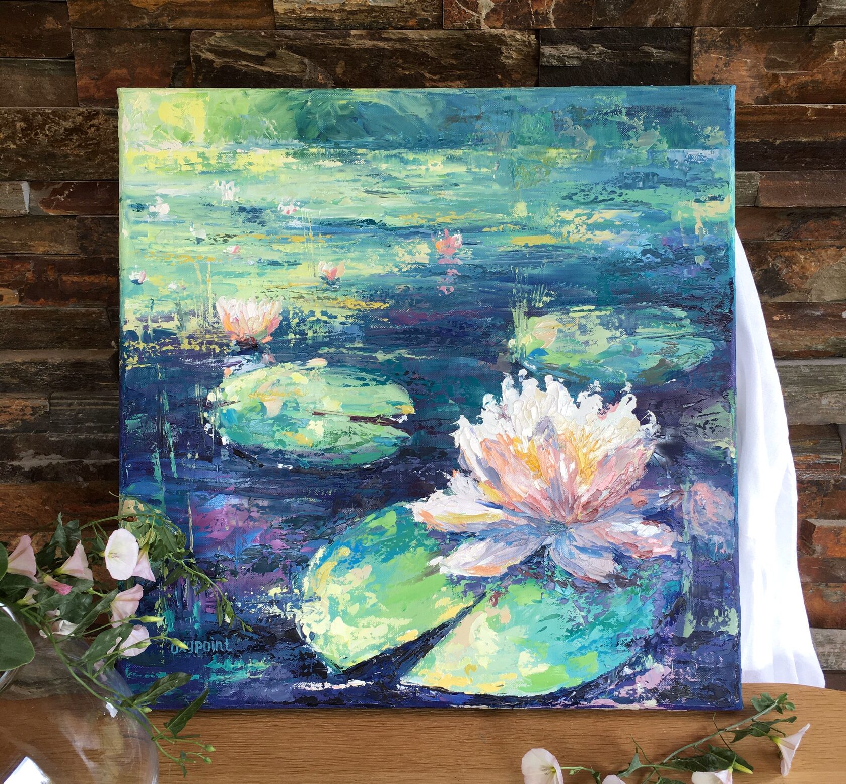 water lily oil painting