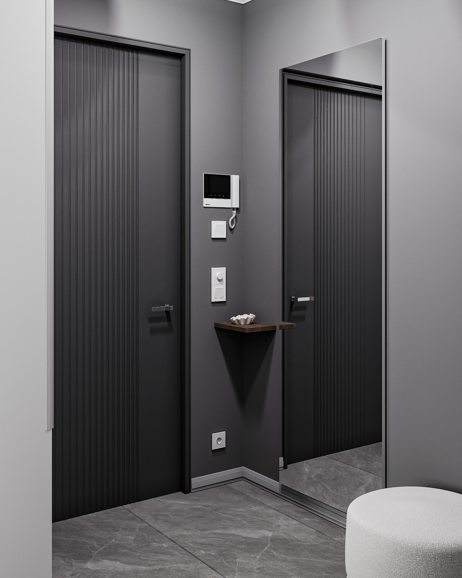 Прихожая квартиры 61 м² в ЖК Level Селигерская — G24концепт