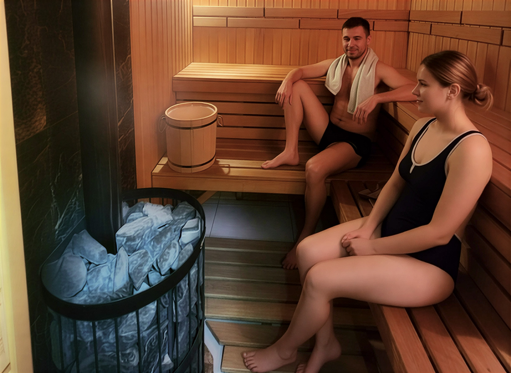 Интерьер русской бани на дровах в Люберцах - традиционная парная - Богатырские бани