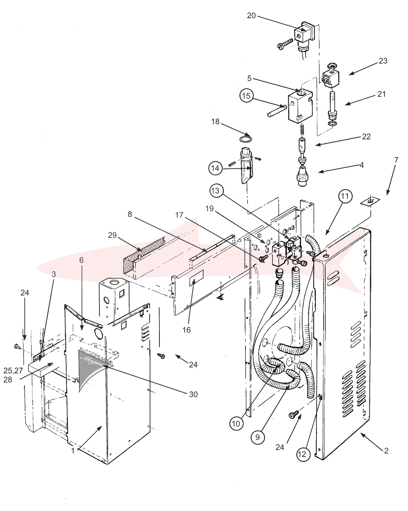 Morgana AutoCreaser Mk2 7-05-04 Services 50Hz — схема деталей