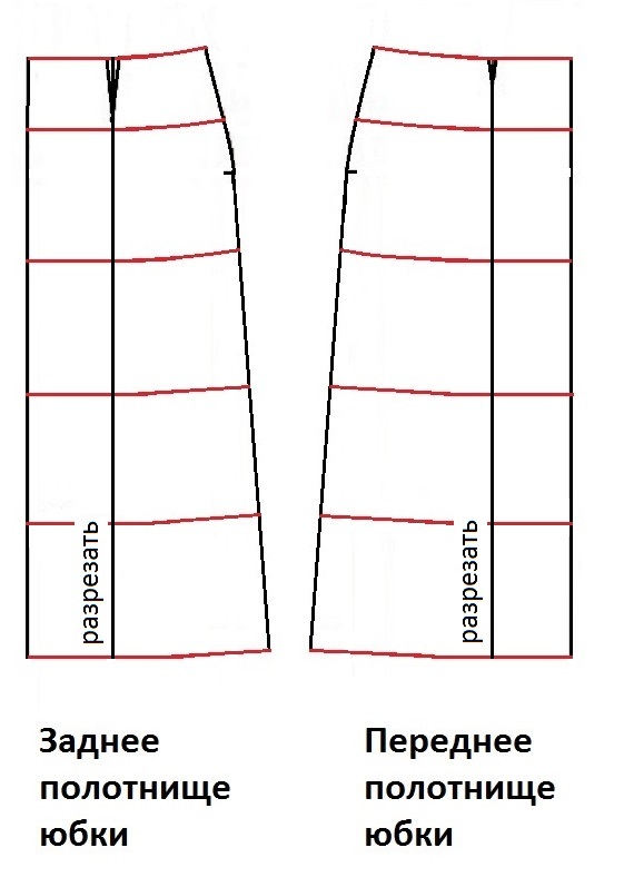 Заднее полотнище юбки