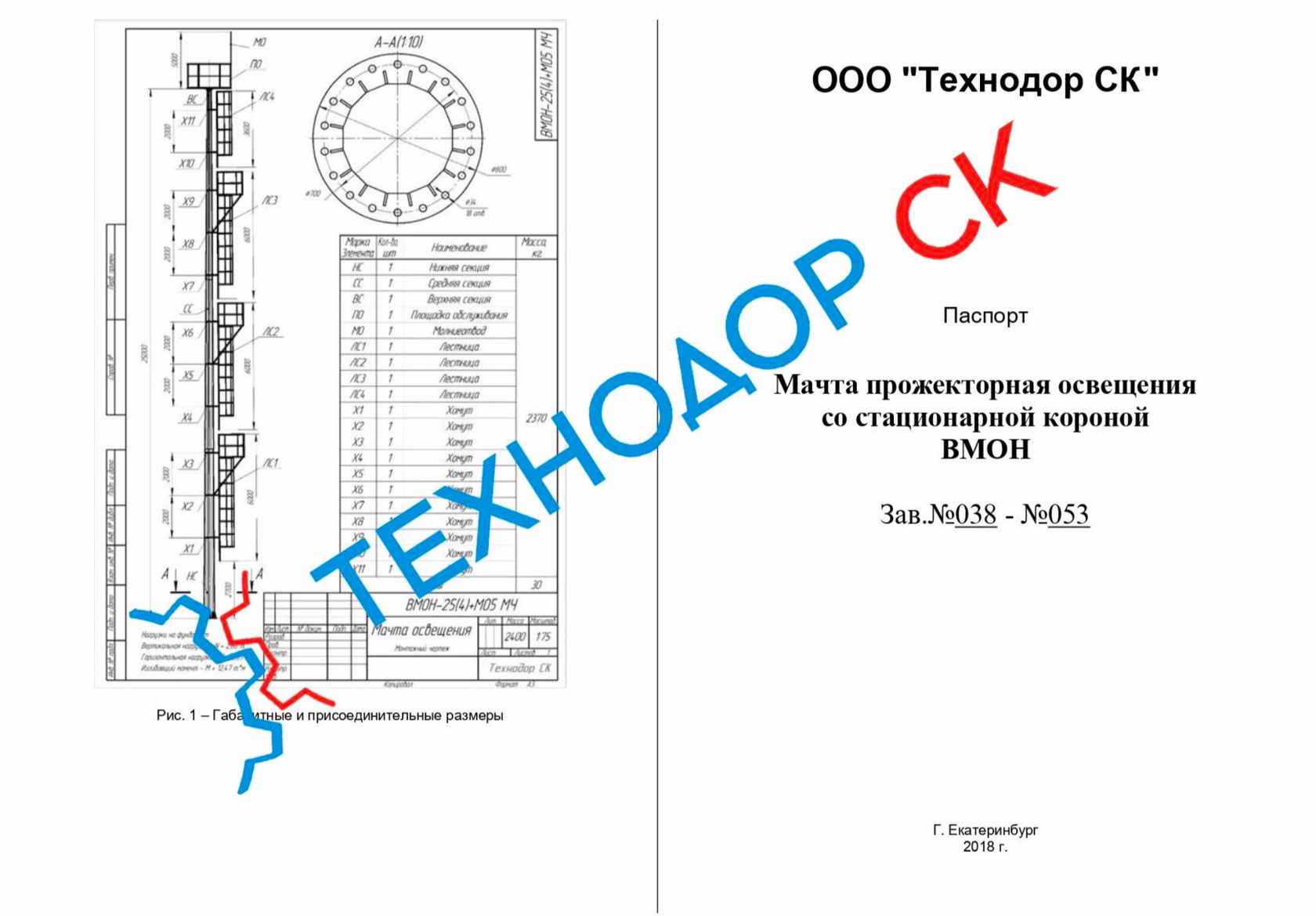 Паспорт молниеотвода образец