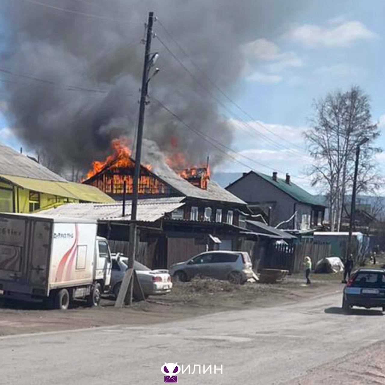 Пожар в частном секторе