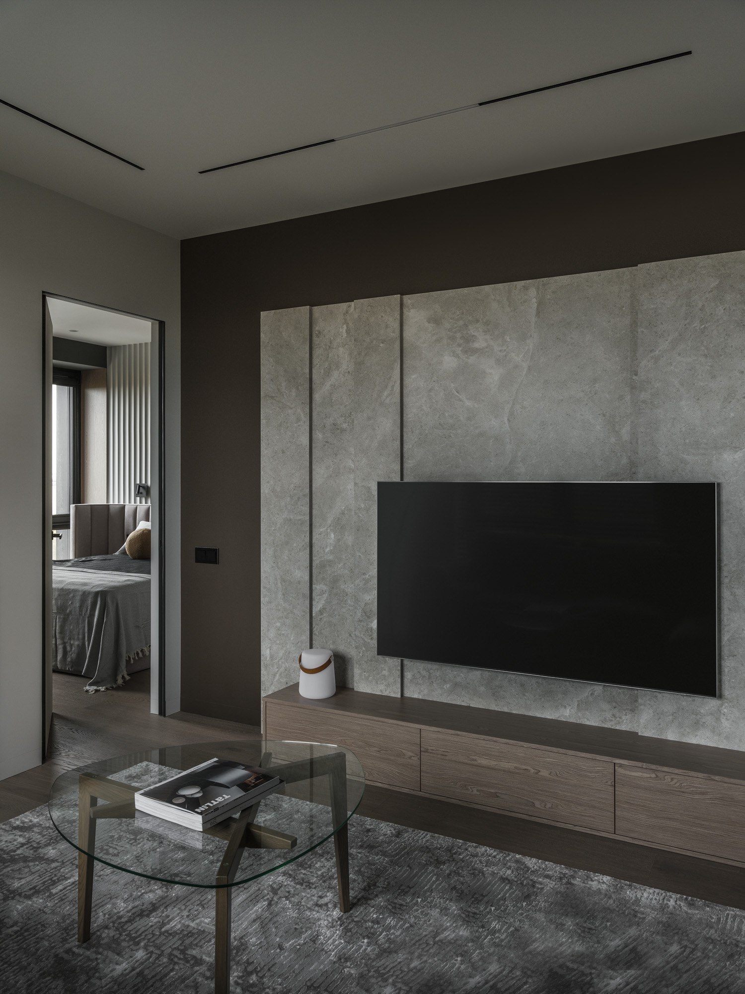 интерьер гостиной с телевизором