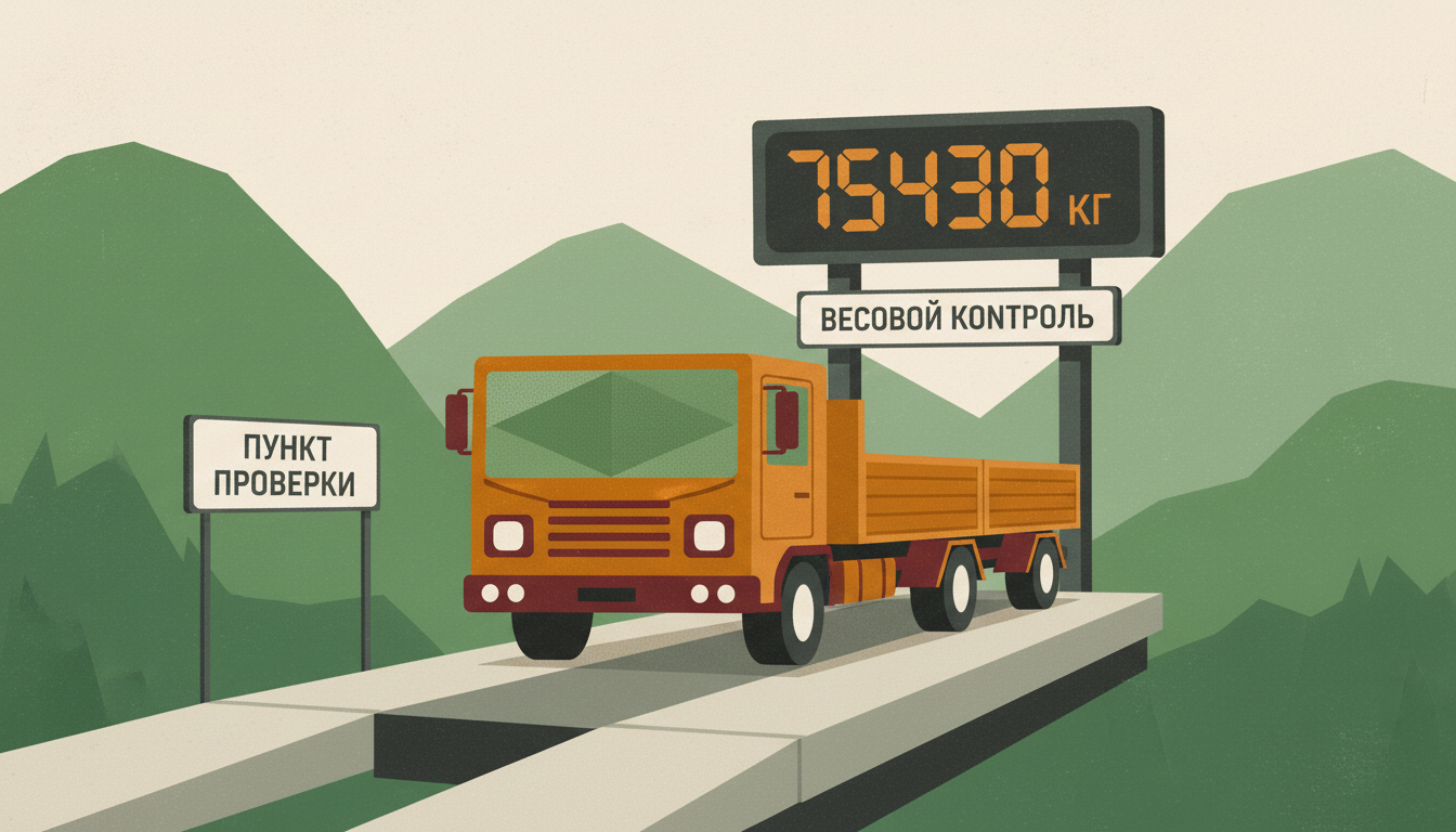 Грозовой автомобиль проходит усиленный весовой контроль в пункте проверки в условиях цифровизации логистики