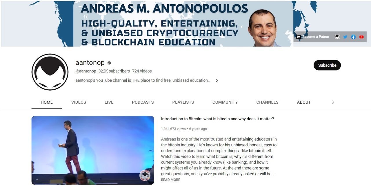 aantonop – Trusted Channel for Blockchain Education and Expert Insights