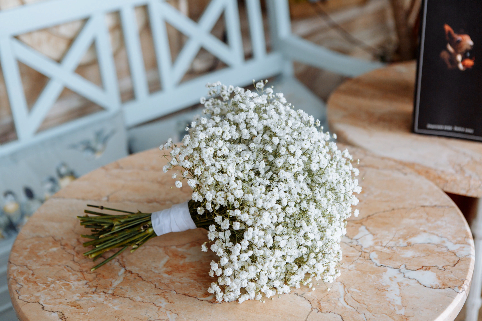 Свадебный букет из гипсофил, доставка цветов, букет невесте