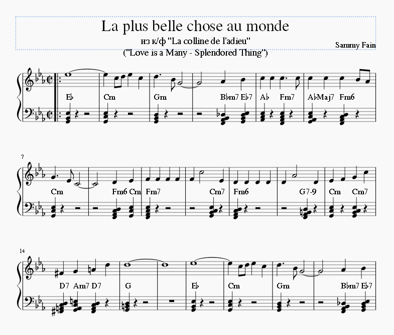 La plus belle chose au monde