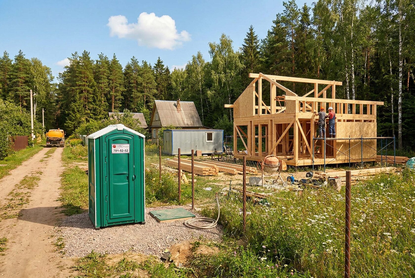 Туалетная кабина ЭКОМАРКА на дачном участке