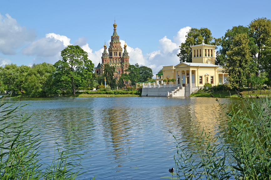 Фото верхнего парка в петергофе