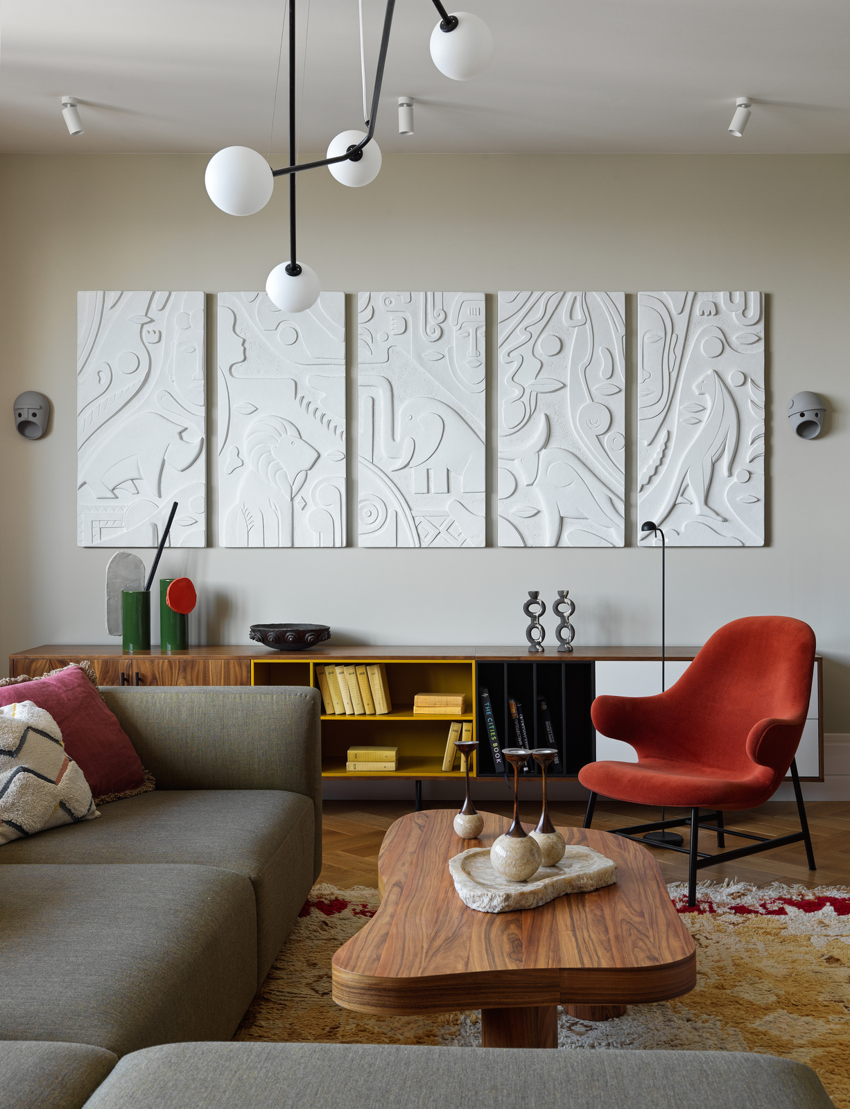 Гостиная в квартире в ЖК Дирижабль по проекту дизайнера интерьера Екатерины Фёдоровой