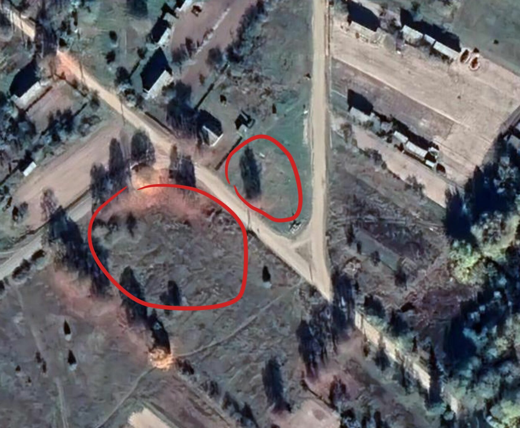 Мапа знесеных школы і настаўніцкіх кватэр / Google Maps