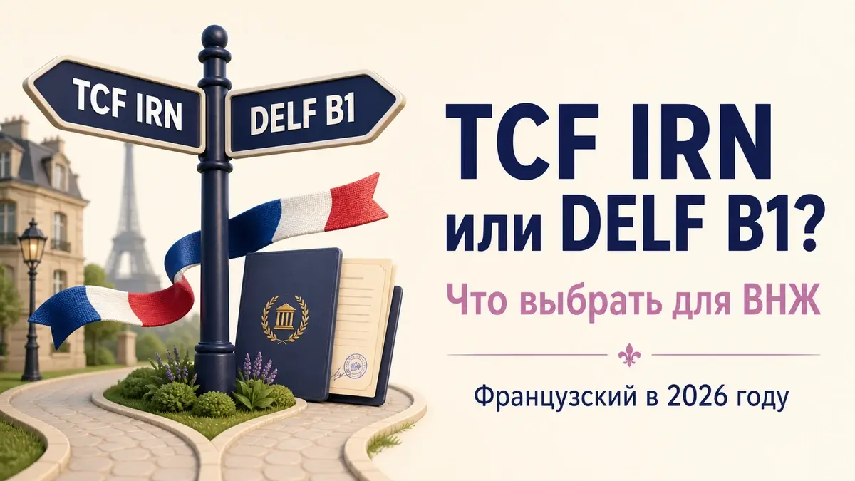Сравнение TCF IRN и DELF B1 для ВНЖ во Франции в 2026 году