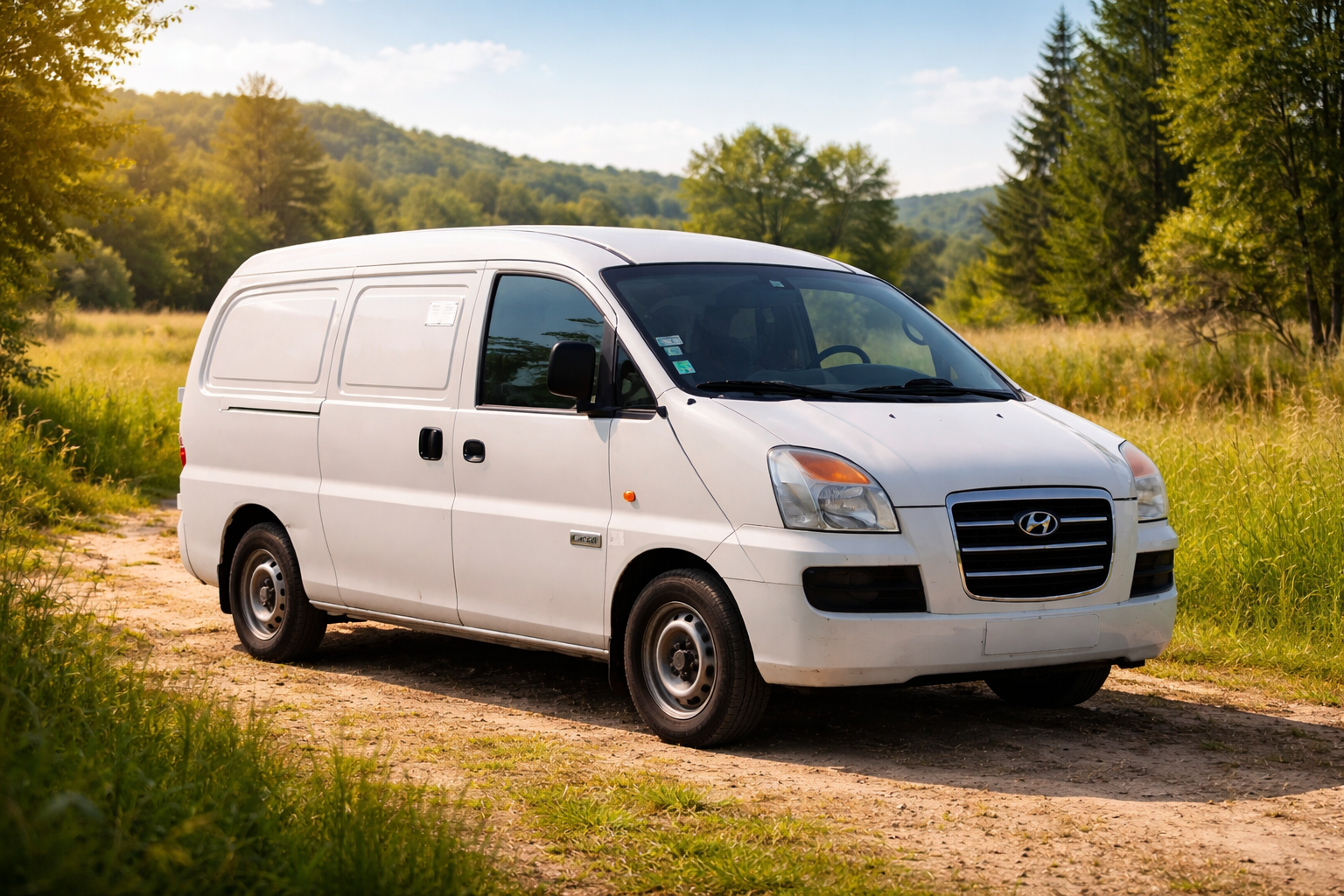 Hyundai H-1 Grand Starex на природе — микроавтобус