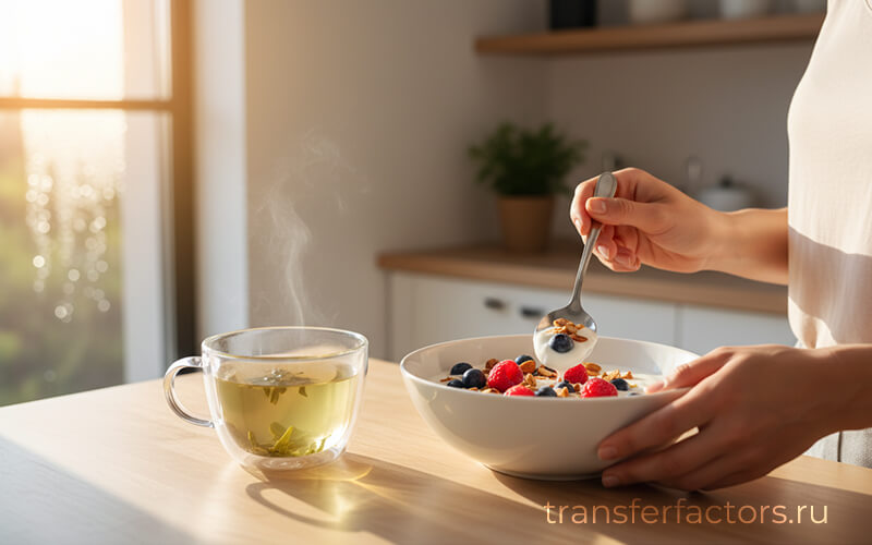 : 4Life Transfer Factor: антиоксиданты в еде — миска с ягодами и орехами