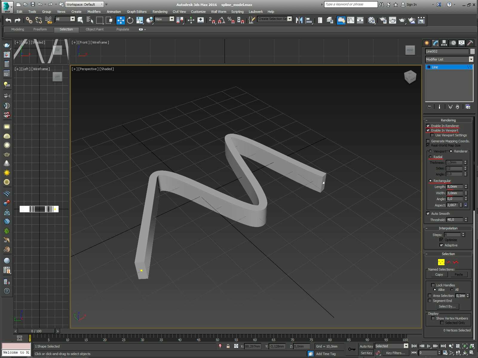 Как из polygon сделать spline в 3ds max