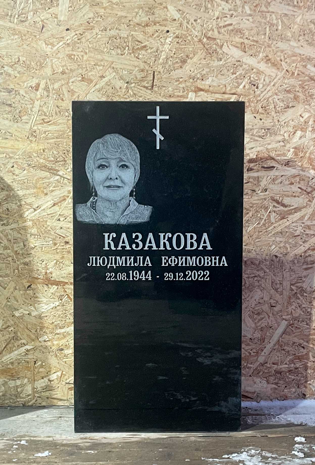 Комплект памятника из чёрного гранита